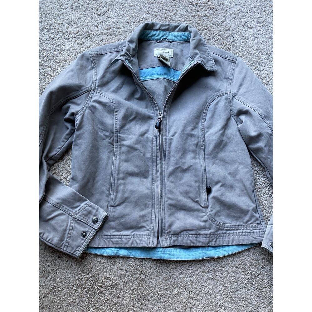 Womans L.L. Bean Grey Jacket Small Denim EUC